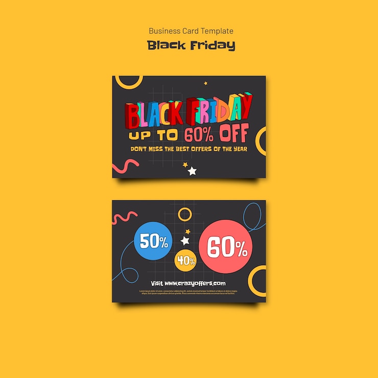 मुफ़्त PSD hand drawn black friday business card