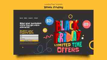 Free PSD hand drawn black friday landing page