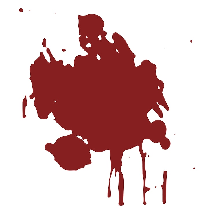 Free PSD hand drawn blood splatter isolated