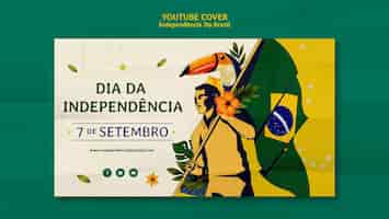 Бесплатный PSD Ручной обращается шаблон оформления дня независимости бразилии