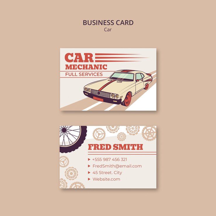 Free PSD hand drawn car garage template