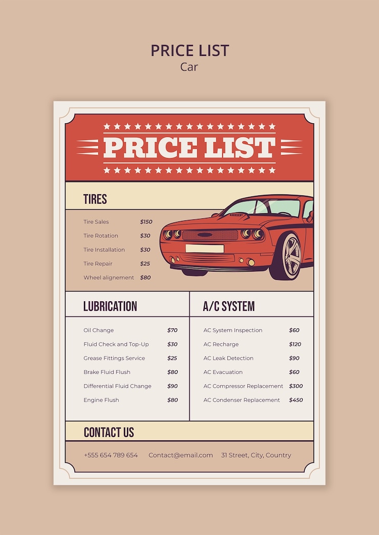 Free PSD hand drawn car garage template