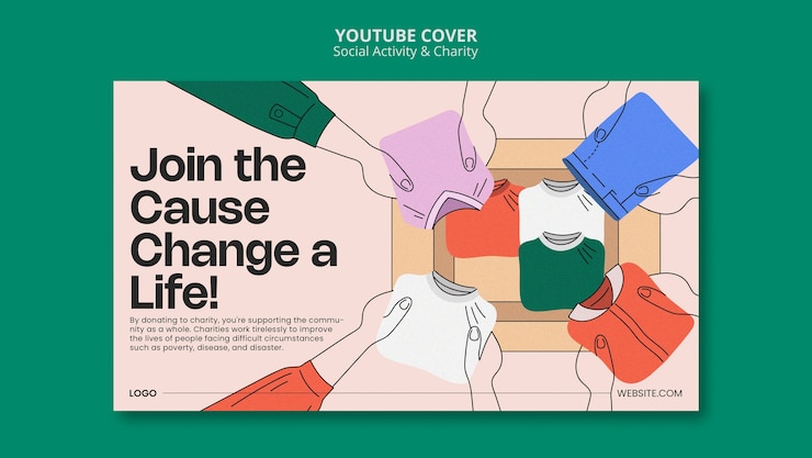 無料PSD 手描きのチャリティーイベント youtube カバー