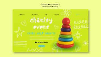 Free PSD hand drawn charity landing page template