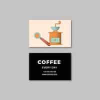 Free PSD hand drawn coffee business card template