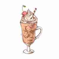 Free PSD hand drawn coffee illustration