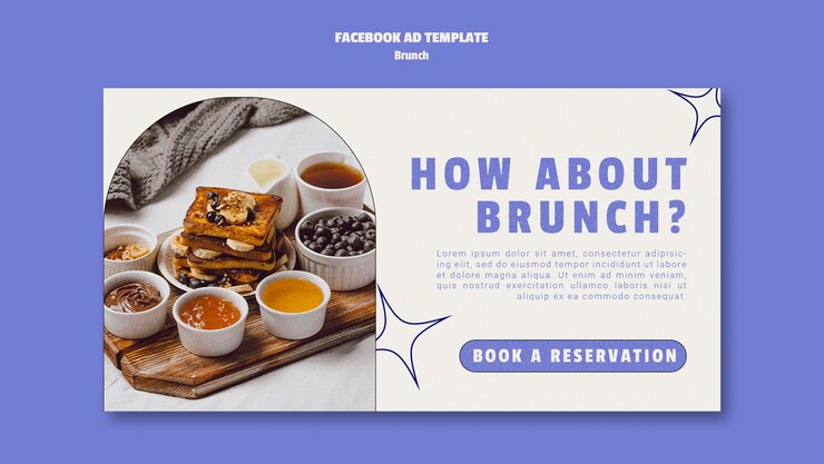 無料PSD 手描きのおいしいブランチfacebookテンプレート