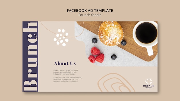 Free PSD hand drawn delicious brunch facebook template