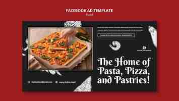 Free PSD hand drawn delicious food facebook template