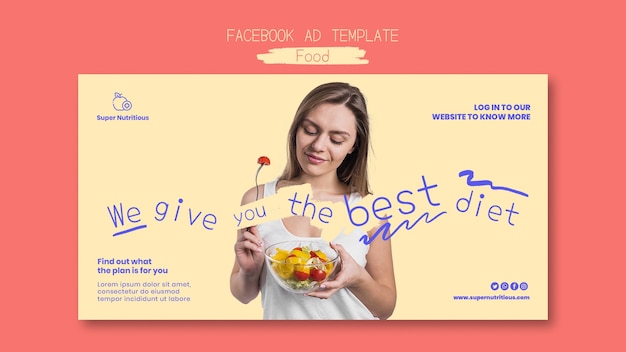 Free PSD hand drawn delicious food facebook template