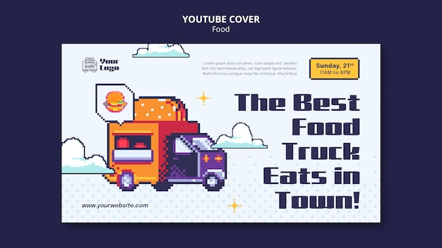 Free PSD hand drawn delicious food youtube cover