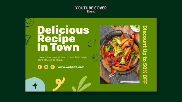 Hand drawn delicious food youtube cover