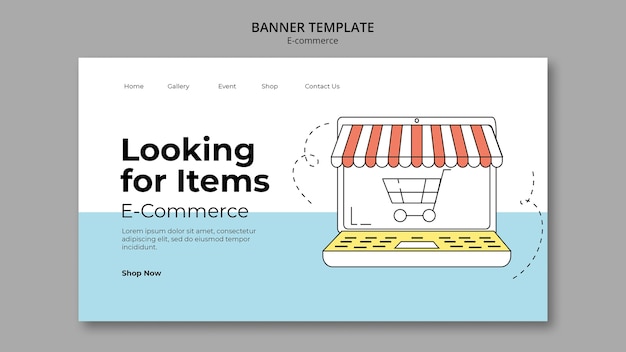 Hand drawn e-commerce landing page template