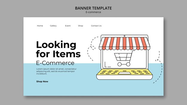 hand drawn e-commerce landing page template