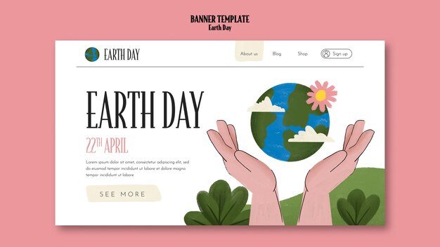 Hand drawn earth day landing page