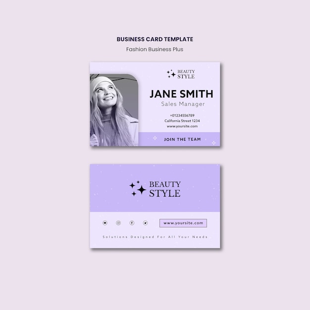 Hand drawn fashion business card – Free PSD template download