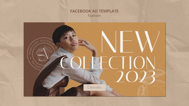 Free PSD hand drawn fashion collection facebook template