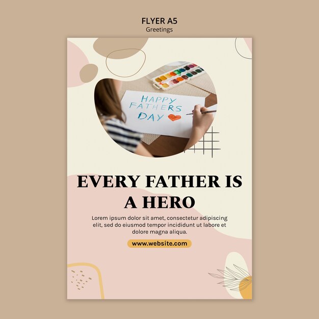 hand drawn father's day flyer template