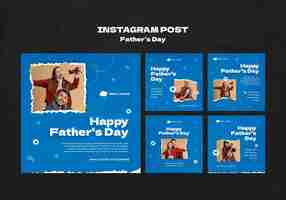 Free PSD hand drawn father's day instagram posts