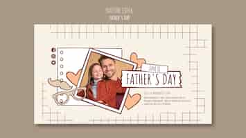 Free PSD hand drawn father's day youtube cover template