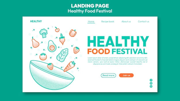 Hand drawn food festival landing page