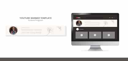 無料PSD 手描きの葬儀プログラムのyoutubeバナー