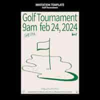 Free PSD hand drawn golf tournament invitation template