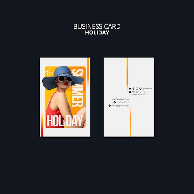 Free PSD hand drawn holiday fun business card template