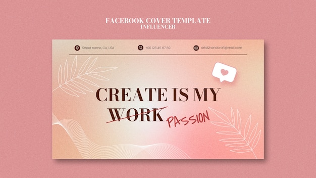 Hand drawn influencer job facebook cover