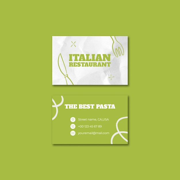 Hand drawn italian restaurant  business card