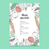 PSD gratuito mockup di menu disegnato a mano