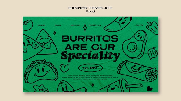 Hand drawn mexican food landing page