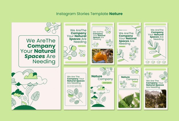Hand drawn nature company instagram stories