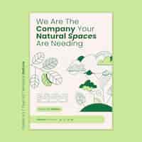 Free PSD hand drawn nature company poster template