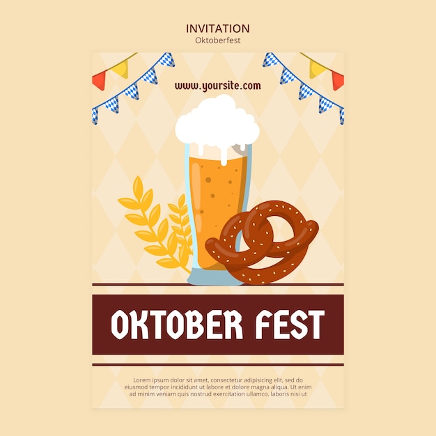 Hand drawn oktoberfest invitation template