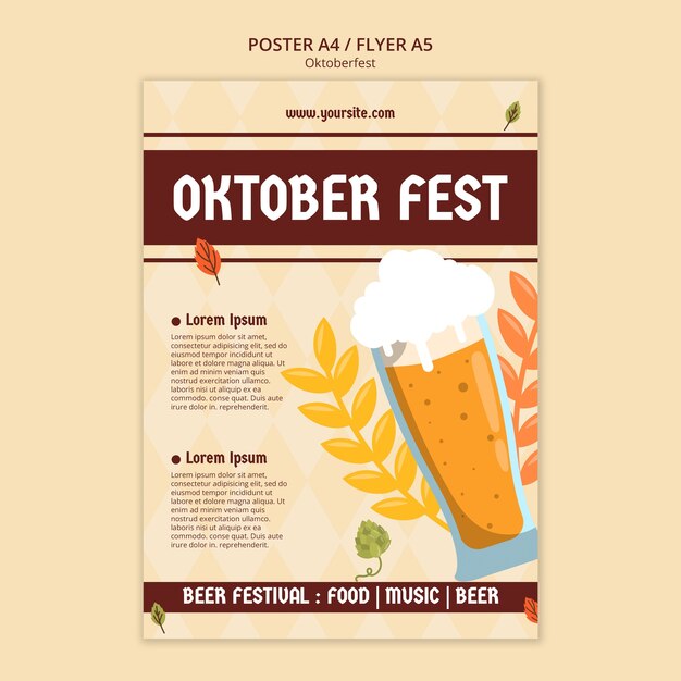 Hand drawn oktoberfest poster template
