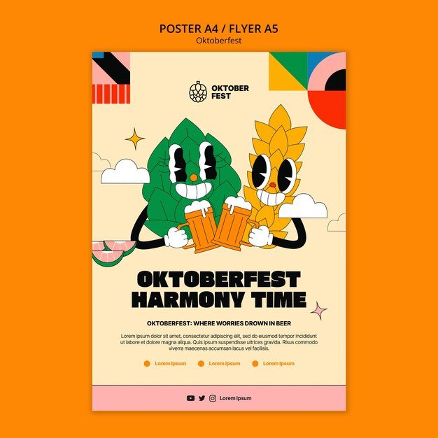 hand drawn oktoberfest poster template