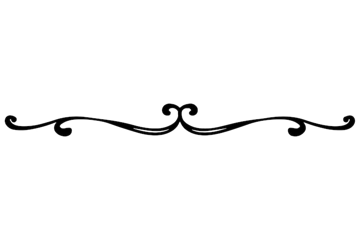 Free PSD hand drawn ornament divider illustration
