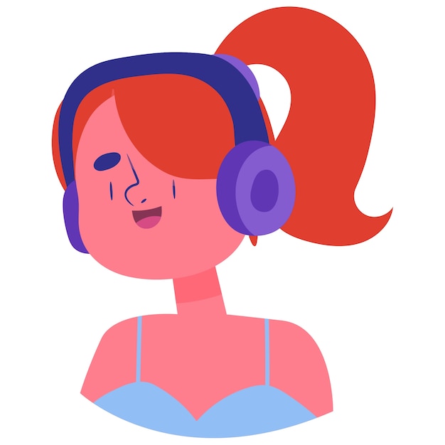 hand drawn person listening to music