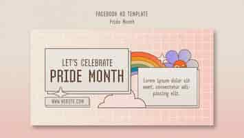 Free PSD hand drawn pride month facebook template