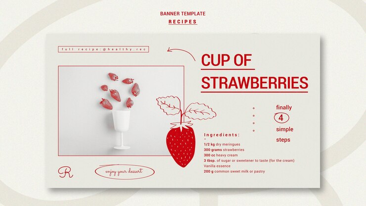 Free PSD hand drawn recipes banner template