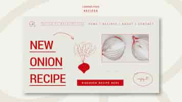 Free PSD hand drawn recipes landing page template