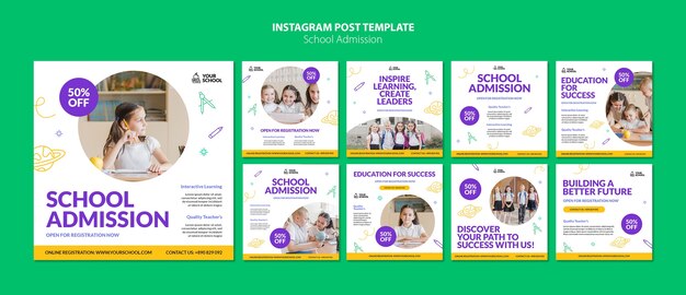 hand drawn school admission instagram posts