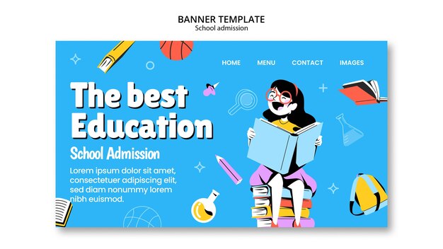 Hand drawn school admission landing page