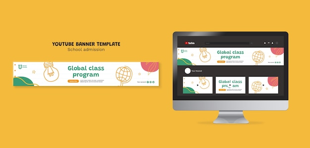 無料PSD 手描きの入学youtubeバナー