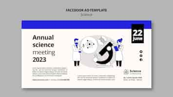 無料PSD 手描きの科学概念facebookテンプレート