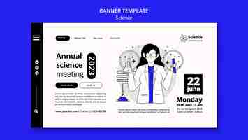 Free PSD hand drawn science concept landing page