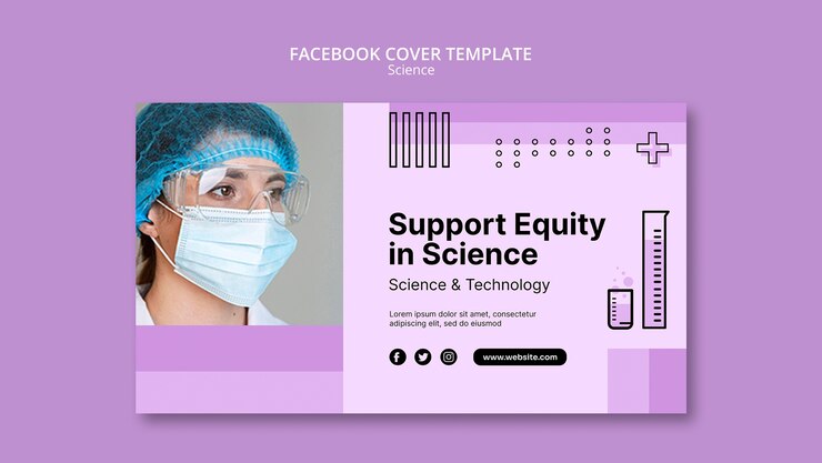 Free PSD hand drawn scientific research facebook cover