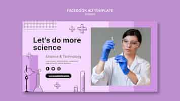 Free PSD hand drawn scientific research facebook template