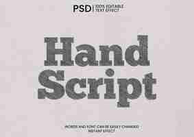 PSD gratuito mockup di script disegnato a mano